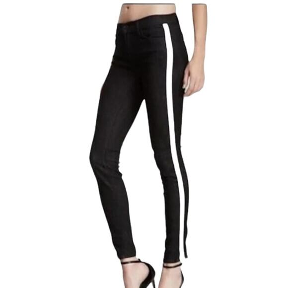 J Brand Tux Stripe Black Skinny Jeans 27 - Picture 12 of 12